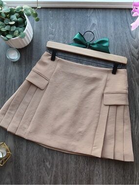 Aritzia Wilfred Minetta Skirt, Gold Camel